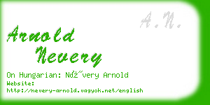 arnold nevery business card